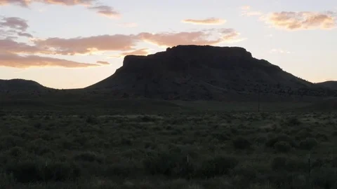 Hopi Reservation Mesa with Clouds at Sunset Stock Footage 84146856