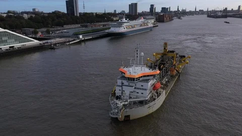 Hopper dredger Stock Footage 98674466