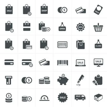 Hopping icons Vector Set Stock Illustration