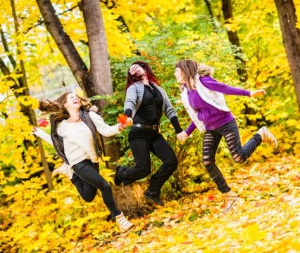 Hopping sisters 写真素材