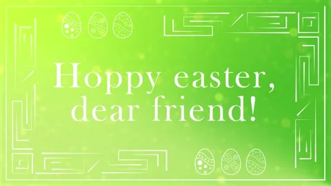 Hoppy easter dear friend greetings on beautiful blue background Stock Footage 268470538