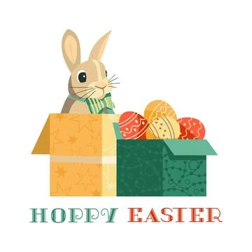 Hoppy Easter fancy holiday fun vector illustration Stock Illustration