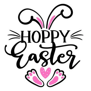 Hoppy Easter - hand drawn modern calligraphy design vector illustration Stock Illustration