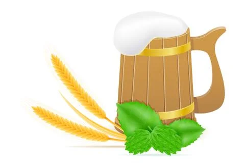 Hops and wheat ingredients for making beer vector illustration Stock Illustration