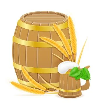 Hops and wheat ingredients for making beer vector illustration Stock Illustration