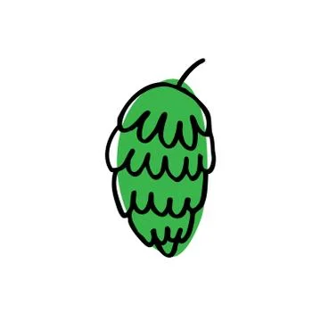 Hops doodle icon, vector illustration Stock Illustration