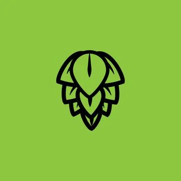 Hops vector icon, beer cone, pine illustration, leaf, bud, green decoration Stock Illustration