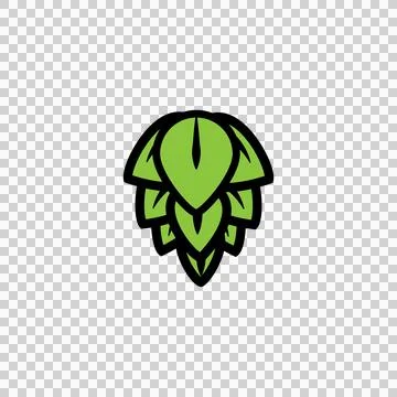 Hops vector icon, beer cone, pine illustration, leaf, bud, green decoration Stock Illustration