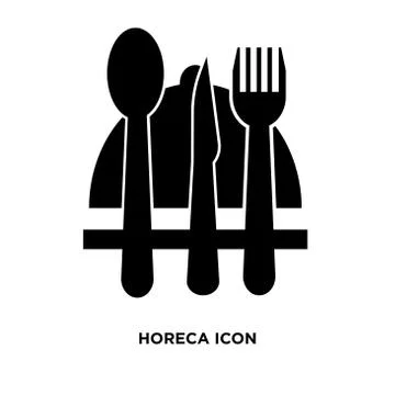 Horeca icon, flat vector sign isolated on white background. Simple vector ill Illustrazione stock