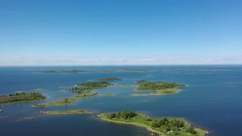 The horizon in archipelago by drone Stock Footage 170508742