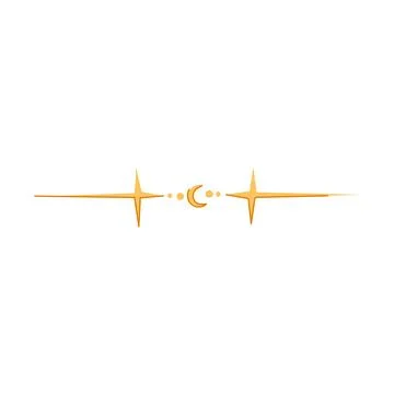 Horizon celestial divider border cartoon vector illustration Ilustración de archivo