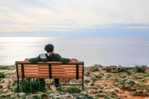 The horizon from Dingli Cliffs Stock Photos