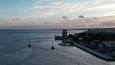 Horizon Harmony Lisbon's Sailing Splendor Stock Footage 253779941