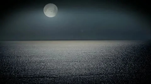Horizon in the Moonlight Stock Footage 8917289