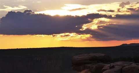 Horizon Pan to Piercing Sunset Stock Footage 44234686