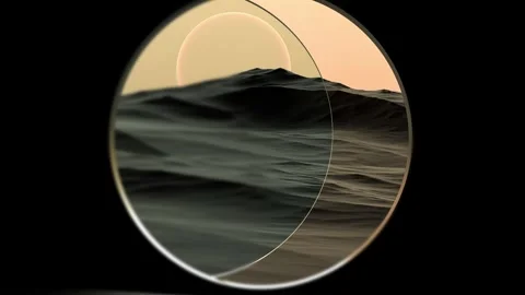 Horizon of a sci-fi planet, exit to sand dunes, desert,3D render Stock Footage 265702680