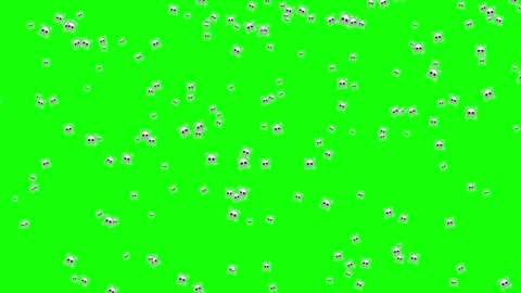 Horizon your recording with graphic elements on a green screen with dead emoj Stock-Footage 304055488
