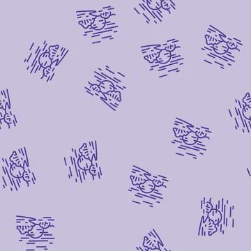 Horizont sunset sun summer sunlight line seamless pattern Stock Illustration