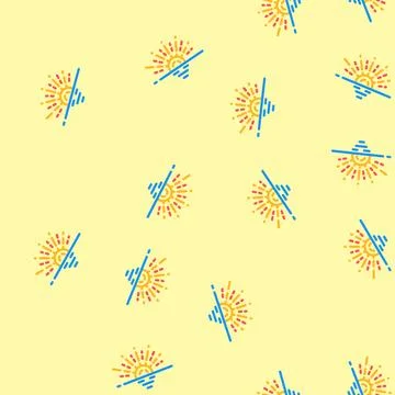 Horizont sunset sun summer sunlight vector seamless pattern Stock Illustration