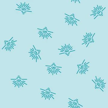 Horizont sunset sun summer sunlight glyph vector seamless pattern Stock Illustration