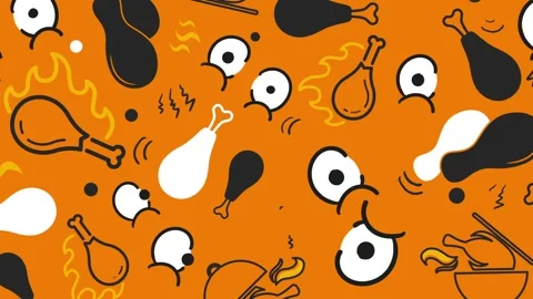 Horizontal 16:9 animated food background. Stories ready. Video stock 340526424