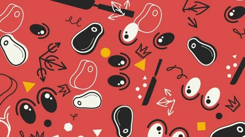 Horizontal 16:9 animated food background. Stories ready. Video stock 340526427