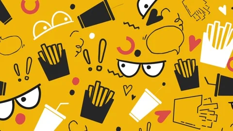 Horizontal 16:9 animated food background. Stories ready. Vídeos de archivo 340526441