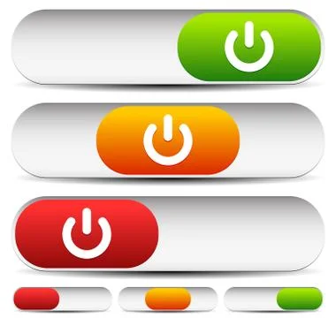 Horizontal 3 State Power Button Stock Illustration