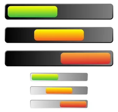 Horizontal 3 state power button without symbol Illustrazione stock