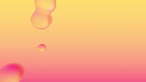 Horizontal 3D abstract bubbles background copyspace gradient pastel orange pink Stock Footage 330876127