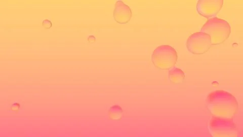 Horizontal 3D abstract bubbles background copyspace gradient pastel orange Stock Illustration