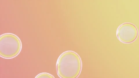 Horizontal 3D abstract bubbles soap background copyspace pastel gradient vibrant Stock Footage 328984190