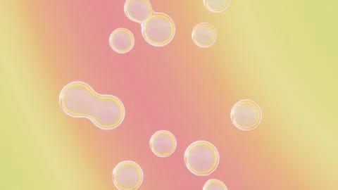 Horizontal 3D abstract bubbles soap background copyspace pastel gradient vibrant Stock Illustration