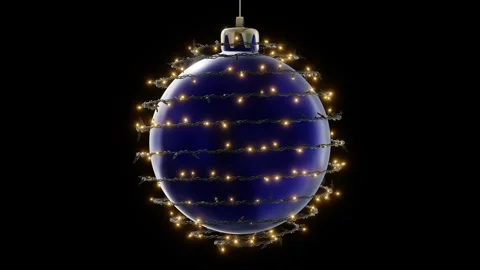 Horizontal 3d abstract Christmas lights fairy string Xmas New Year ornament Stock Footage 322058035