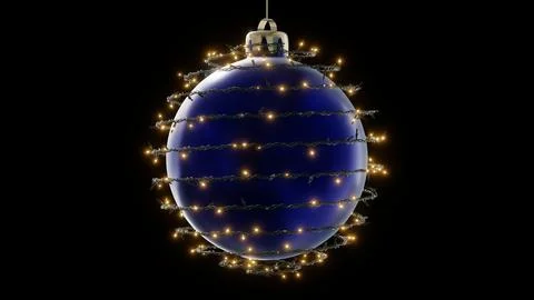 Horizontal 3d abstract Christmas lights fairy string Xmas New Year ornament Stock Illustration