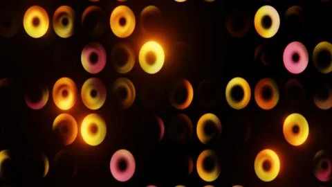 Horizontal 3D abstract disco retro technology digital science circles bokeh イラスト素材