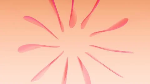 Horizontal 3D abstract flower glass iridescent petals pastel pink peach backdrop Stock Illustration