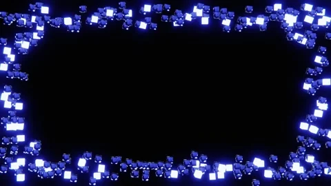 Horizontal 3D abstract frame border cubes squares pixels background copyspace Stock Footage 329505537