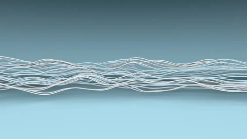 Horizontal 3D abstract lines connection ethernet web wires strings background Video stock 330604338
