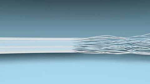 Horizontal 3D abstract lines connection ethernet web wires strings background Stock Illustration