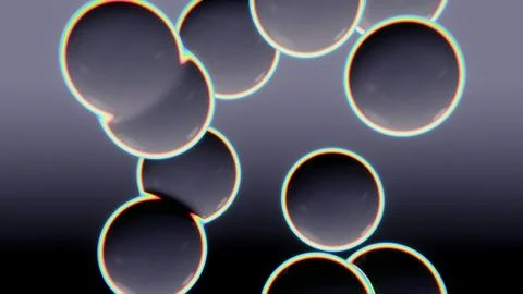 Horizontal 3D abstract liquid glass spheres bubbles background, copyspace banner Stock Illustration