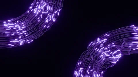 Horizontal 3D abstract neon light two ring circle background copyspace poster Illustrazione stock