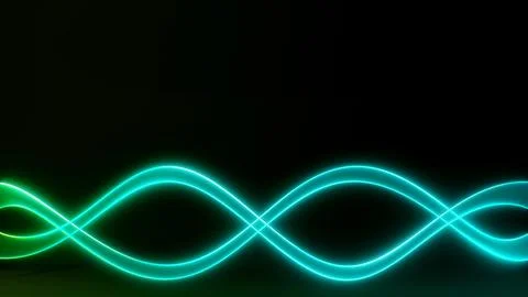 Horizontal 3d abstract neon wave curve gradient futuristic banner copyspace Stock Illustration