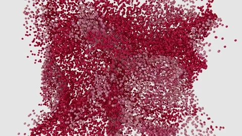 Horizontal 3D abstract particles dots spheres explosion dispersion background Stock Footage 329101322