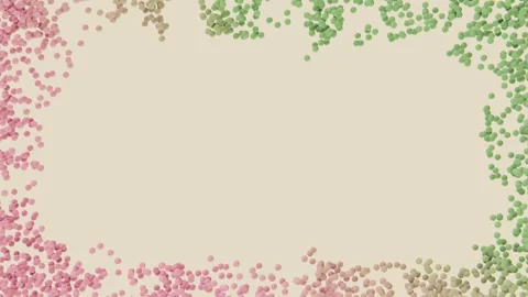 Horizontal 3D abstract particles dots spheres frame border background copyspace Video stock 329316712