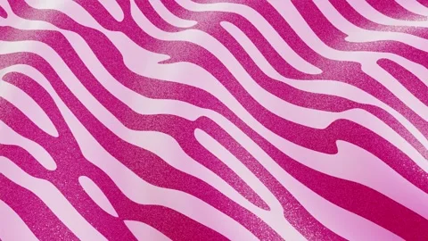 Horizontal 3d abstract pink zebra animal glitter pattern stripes copyspace loop Stock Footage 327727057