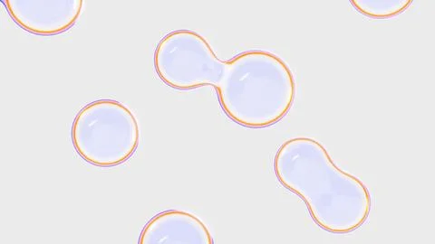 Horizontal 3d abstract sphere metaball geometry liquid gel bubble fluid Stock Illustration