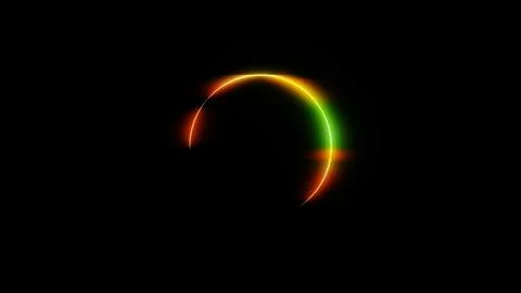 Horizontal 3D abstract technology digital science halo sphere circle arc glow イラスト素材