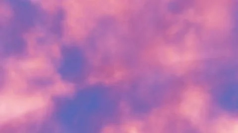 Horizontal 3D dreamy sky clouds sunset twilight pink purple background nature Stock Illustration