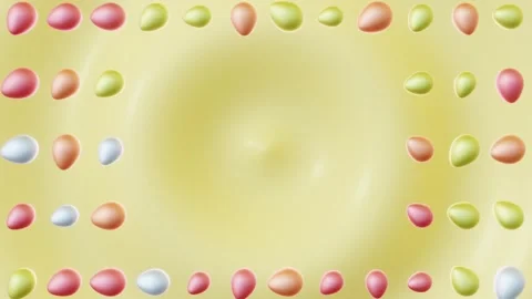 Horizontal 3D Easter eggs frame border background copyspace loop animation Stock Footage 328528746